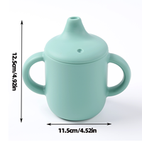 Gobelet pour tout-petits Meitai en silicone de qualité supérieure, ergonomique, avec deux poignées, bec verseur en forme de bec de canard, couvercle sécurisé, 150 ml, débit moyen, compatible micro-ondes