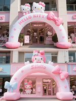 Arche gonflable personnalisée Sanrio en forme de sapin de Noël avec ventilateur intégré et impression UV pour la publicité