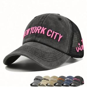Customized Embroidery Gorras Washed Cotton Unisex Sports Baseball Cap With <b>Mesh</b> Outdoor Casual Baseball Cap <b>Net</b> Trucker Cap - Product Image 2