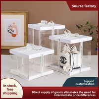 Cajas Transparentes para Pasteles, Cajas Altas para Empacar Pasteles de Cumpleaños, Disponibles en Tamaños de 8 y 10 Pulgadas