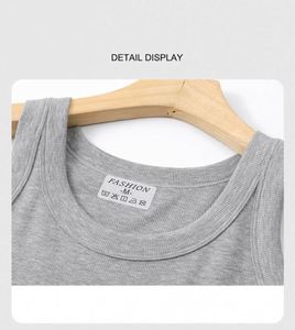 Camiseta sin mangas de verano para mujer con logo personalizado, cuello redondo, tejido acanalado, transpirable y casual. - Product Image 2