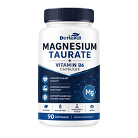 Capsules de Taurate de Magnésium Complexe avec Vitamine B6, 90 Comprimés par Flacon, OEM ODM, Marque Privée, Fournisseur Exportateur Personnalisé, Qualité Alimentaire, Vente en Gros