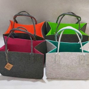 Casa porta legna da ardere borsa Tote grande capacità camino accessori per stufa a legna con manico in feltro pieghevole porta legna da ardere borsa - Product Image 5