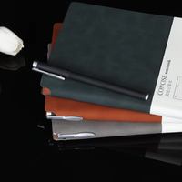 Carnet en cuir rigide A5 personnalisable, 120 feuilles, pour usage personnel, professionnel ou bureautique, avec porte-stylo épaissi, impression de logo personnalisée