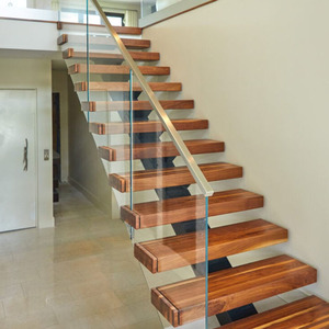 Smartart, diseño moderno, interior, <span class=keywords><strong>escaleras</strong></span> flotantes de <span class=keywords><strong>madera</strong></span> <span class=keywords><strong>con</strong></span> barandilla de <span class=keywords><strong>vidrio</strong></span> templado - Product Image 3