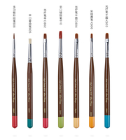 Pinceau professionnel OEM pour nail art, série Cacao, manche en bois brun, poils en nylon, en forme d'éventail, dégradé, PEBEO, vente en gros