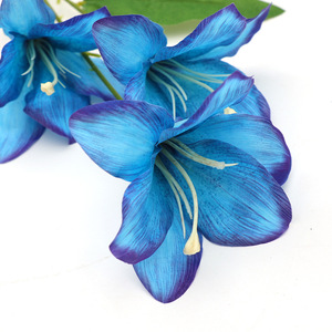 Fleurs de lys artificielles à trois branches Sayuri Mihara, 70 cm de haut, décoration de mariage, matériaux floraux de simulation - Product Image 4