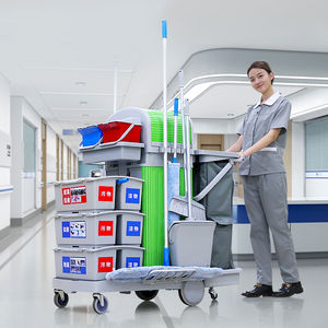 Chariot de nettoyage en plastique polyvalent personnalisé Chariot de nettoyage Outils et accessoires de nettoyage commercial - Product Image 4