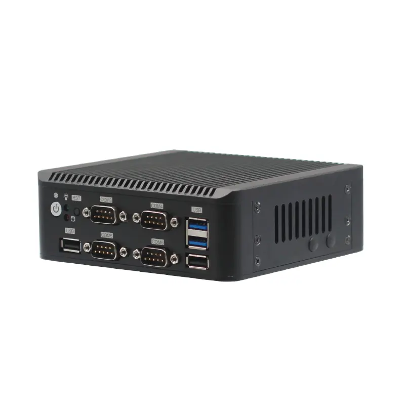 Zunsia J4125/J4105 /J6412 dünner Client PC lüfterloser Nano Mini-PC-Router Dual Lan 6*Com DDR4 X86 Industrie-Aluminium-Computergehäuse