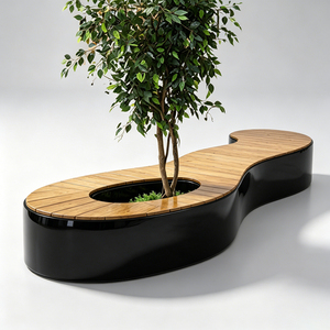 Siège-lit intégré en fibre de verre, chaise d'extérieur moderne personnalisée, résistante aux intempéries, pour jardin - Product Image 2
