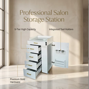 Chariot de Salon Moderne Haut de Gamme en Bois pour Coiffure, Barbier et Équipement d'Onglerie - Utilisation Chambre et Atelier - Product Image 1