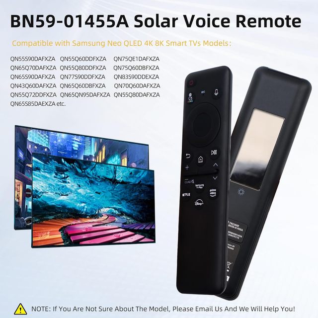 BN59-01455A Voice Remote Control Use for Samsung Smart TV QLED TV Series S95C, LS03D, QN50, QN55, QN60, QN65, QN70, QN80, QN85