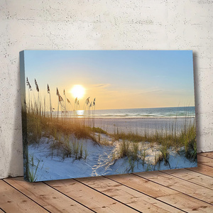 Décor <span class=keywords><strong>de</strong></span> soirée côtière: <span class=keywords><strong>coucher</strong></span> <span class=keywords><strong>de</strong></span> <span class=keywords><strong>soleil</strong></span> <span class=keywords><strong>sur</strong></span> <span class=keywords><strong>la</strong></span> plage <span class=keywords><strong>de</strong></span> sable et <span class=keywords><strong>la</strong></span> <span class=keywords><strong>mer</strong></span> impression toile oeuvre pour <span class=keywords><strong>la</strong></span> décoration intérieure 1.5 pouces d'épaisseur - Product Image 3