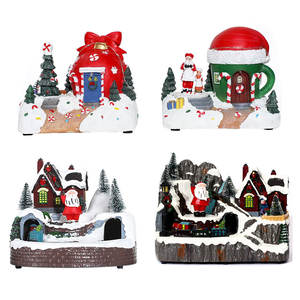 Caja de música luminosa de resina giratoria de Navidad, adornos, muñeco de Noel Papá, decoraciones de tren, variedad de regalos, figuritas y juguetes luminosos - Product Image 6