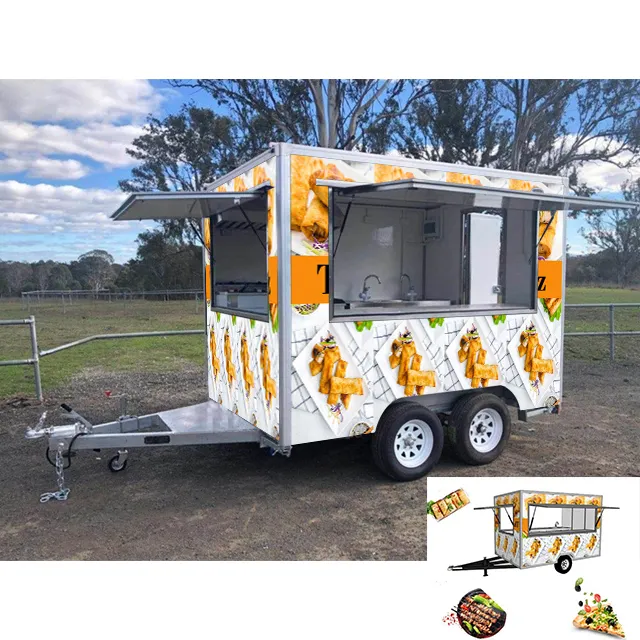 2021 Low Price dessert fruits ice cream vending trailer / fast food cart With Street Car for sale Mexico