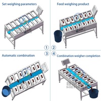 Automatische gewichtssorteermachine van roestvrij staal, industriële gewichtsclassificeermachine voor het sorteren van kip, fruit en vis.