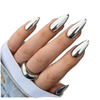 Nuevas Uñas Postizas de Gel de Salón Hechas a Mano de Marca Privada, Uñas Coffin Largas, Uñas Artificiales Francesas de Gel, Uñas a Presión