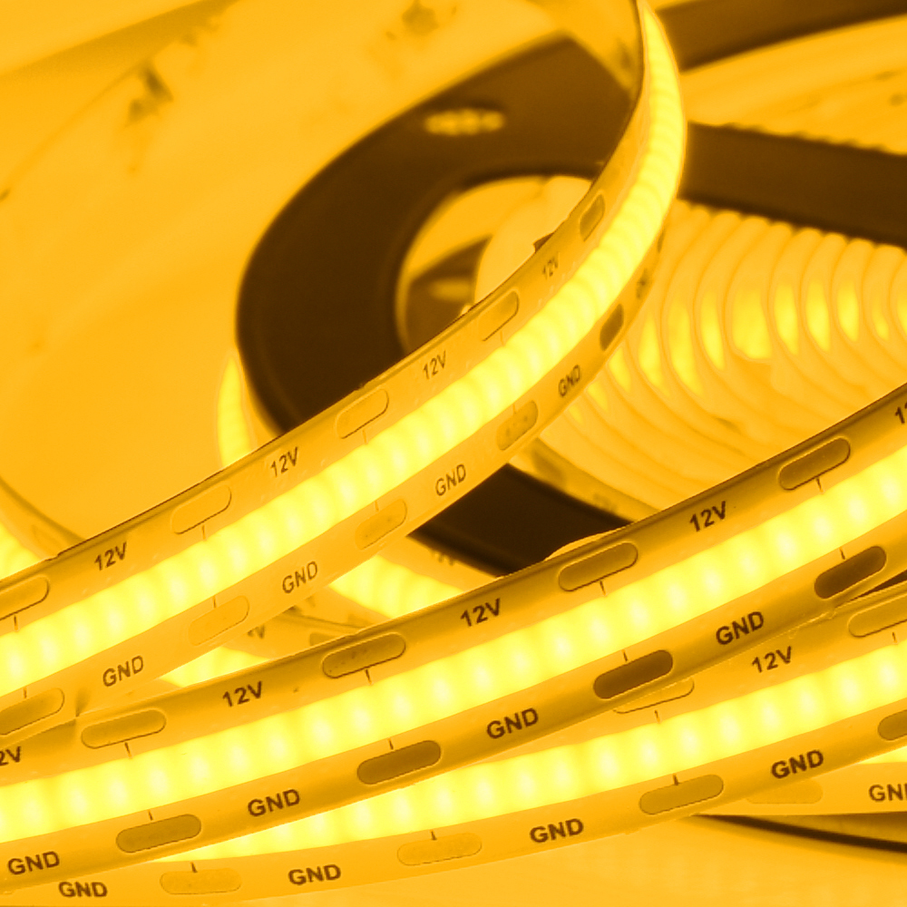 Cob Yellow Light Strip Led Led Chip Customize Logo DC24v 12v flexible yellow color led cob strip blue cob led strip light