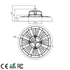 5 năm Highbay đèn 190lm/W độ sáng cao thực sự thử nghiệm 200W <span class=keywords><strong>UFO</strong></span> LED HI bay ánh sáng - Product Image 6