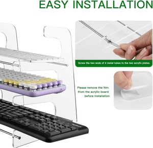 Hiện đại 3-Tier Acrylic Bàn phím chủ Máy tính để bàn tổ chức Lưu trữ giá cho cơ khí chơi game kệ hoặc văn phòng sử dụng hiển thị đứng - Product Image 3
