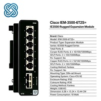 Module d'extension fibre optique Cisco Switch Catalyst IEM-3500-6T2S= en cuivre, 6x GE RJ45, 2x 1G/100M SFP, extensible jusqu'à 19 ports au total, alimentation 10W