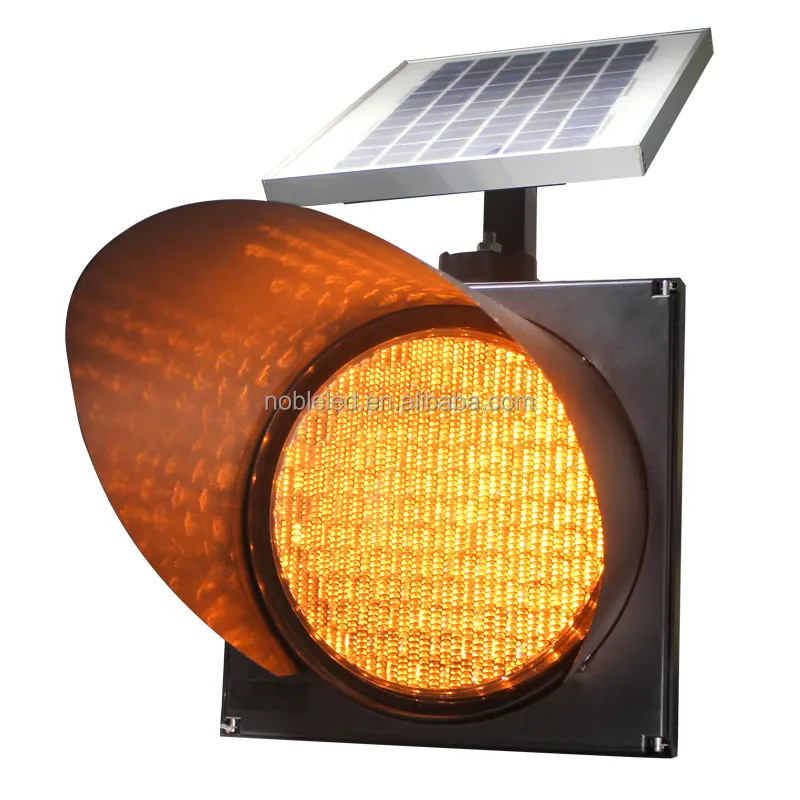 300mm yellow flashing solar blinking traffic light with bright LED lamp beads for community entrance