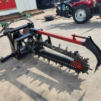 Trancheuse à chaîne manuelle montée sur tracteur avec moteur et boîte de vitesses, haute productivité