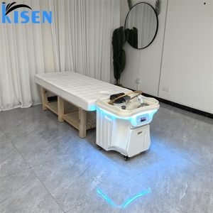 เตียงสปาเคลื่อนที่ Kisen พร้อมไฟ LED และที่เก็บน้ำ สำหรับใช้ในร้านเสริมสวย ดีไซน์ถอดประกอบได้ เตียงสระผมสำหรับร้านเสริมสวย เตียงนวดแผนไทย - Product Image 2