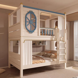 Castello di lusso <span class=keywords><strong>king</strong></span> and queen bambini letto a soppalco moderno letto a castello combinato in legno per ragazze bambini camera da letto mobili letto a castello scale - Product Image 4