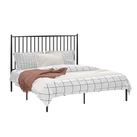 Meubles de chambre à coucher Foshan King Queen Size cadre en fer feuille meubles de chambre à coucher de luxe simples cadre de lit pliant en métal en fer moderne
