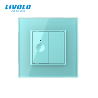 Interrupteur tactile modulaire LIVOLO 1 Gang 1 Voie, norme britannique, 22,5*45mm, bouton tactile PC avec plaque vierge pour combinaison de panneaux personnalisés