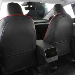 Fundas de Asiento de Coche GANE Design para Tesla, Personalizadas en Cuero Negro y Rojo, de Lujo, Transpirables y Resistentes al Desgaste - Product Image 2
