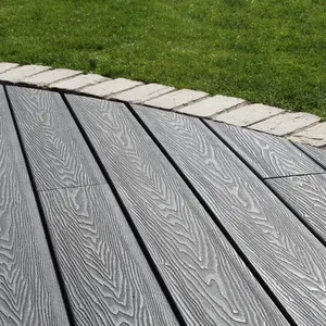 145ลายนูนไม้พลาสติกคอมโพสิต Decking วิศวกรรม Board ต่อต้านแม่พิมพ์ WPC Decking 3D * 21มม. ไม้ทึบ