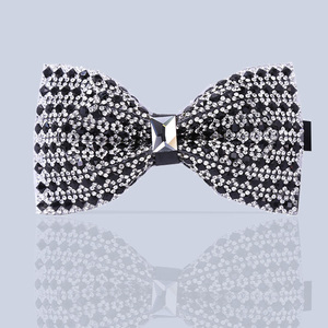 Chất lượng cao Mens Wedding lưới đầy màu sắc với màu trắng kim cương bướm có thể điều chỉnh tự Tie bowties - Product Image 1