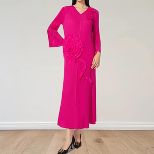 Abiti Modesti Plissettati di Design alla Moda, Colore Unito, Vestito Casual da Donna Taglia Unica, Abbigliamento per Chiesa ODM Maxi - Product Image 1