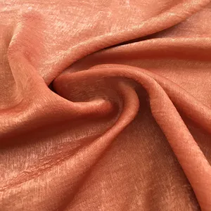 Satin de soie en velours matelassé délavé à l'air, 100gsm, en polyester, pour robe, nouvelle collection