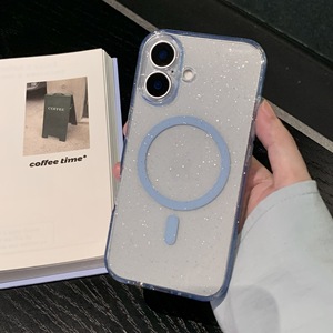 Trasparente Glitter magnetico morbido <span class=keywords><strong>Silicone</strong></span> senza fili copertura del caricatore trasparente per <span class=keywords><strong>iPhone</strong></span> 16 <span class=keywords><strong>13</strong></span> <span class=keywords><strong>Pro</strong></span> custodia del telefono custodia del telefono cellulare custodia <span class=keywords><strong>Max</strong></span> - Product Image 4