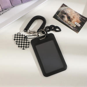 10CM noir <span class=keywords><strong>Kpop</strong></span> PhotoCard titulaire porte-clés étudiant carte manchon clair protecteur idole Photo porte-carte liant sacs d'école pendentif - Product Image 6