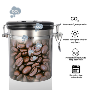 กระป๋องเก็บเมล็ดกาแฟสแตนเลสสตีลแบบสุญญากาศ HIGHWIN รุ่นยอดนิยม พร้อมวาล์วปล่อยก๊าซคาร์บอนไดออกไซด์ - Product Image 5