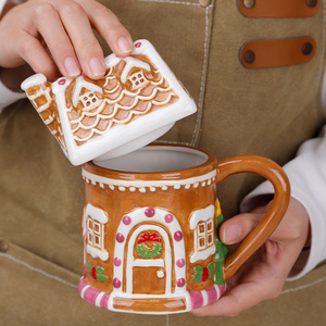 Redeco Nouvelle Tasse <span class=keywords><strong>en</strong></span> Céramique Forme Maison <span class=keywords><strong>en</strong></span> <span class=keywords><strong>Pain</strong></span> <span class=keywords><strong>d</strong></span>'<span class=keywords><strong>Épice</strong></span>s, Mug <span class=keywords><strong>en</strong></span> Céramique de Noël, Vaisselle <span class=keywords><strong>D</strong></span>écorative pour Café et Thé - Product Image 6