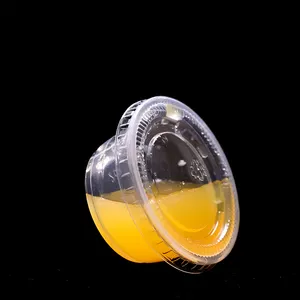 Copos descartáveis de molho em plástico transparente, pacote com 200 de 2oz para porção dos pp com tampas, copos de lembrança, copos de gelatina