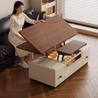 Table basse relevable 2-en-1 pour petit appartement, salon simple et moderne, multifonctionnelle pour la maison