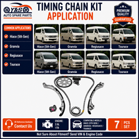 Bộ Kit Xích Thời Gian Mới Bằng Thép Hợp Kim 7 Chi Tiết Cho Xe Hiace Regius Ace Granvia Jinbei Grace TRH200 TRH213 2.0L 1TR-FE 2004-2016 Mã OE 13506-75030