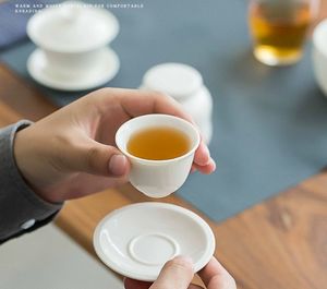 Service à thé Kung Fu moderne Westgreen pour l'examen des artistes de voyage et l'enseignement Sac blanc de Chine portable avec logo personnalisé <span class=keywords><strong>Gaiwan</strong></span> - Product Image 5