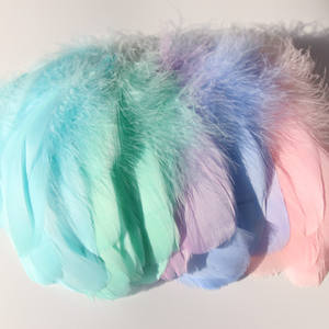 50 Pièces/Sac Plumes d'<span class=keywords><strong>oie</strong></span> colorées teintées pour remplissage <span class=keywords><strong>de</strong></span> boîtes cadeaux, accessoires <span class=keywords><strong>de</strong></span> photographie 9-15 cm - Product Image 4