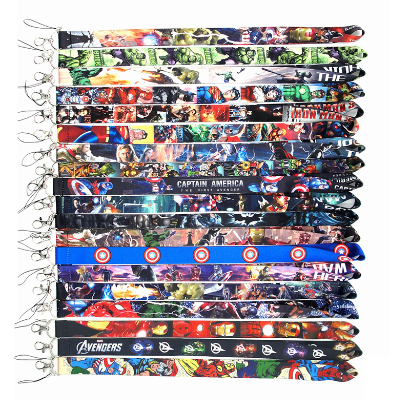 Cool Cartoon the Avengers Marvel Spider-Man Iron Man Lanyard Wholesale High Quality Neck Strap Lanyards Satin Anti-Lost Lanyard