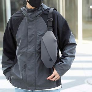 Sac de taille multifonctionnel en PU pour homme, sac de poitrine pour sports de plein air et voyage, sac bandoulière décontracté - Product Image 4