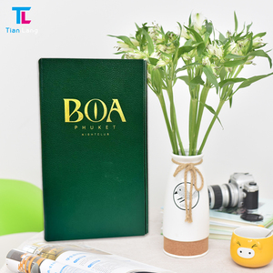 TIANLANG ที่มีคุณภาพสูง PU หนัง PU เมนูแทรกสองหน้าดูอาหารจอแสดงผลไฟ LED เมนูร้านอาหาร - Product Image 5