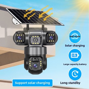 Caméra de sécurité solaire 4G VTS28 à triple objectif 360° °   Caméra de sécurité CCTV sans fil extérieure avec vision <span class=keywords><strong>nocturne</strong></span> couleur - Product Image 2