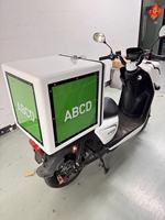 Boîte de rangement arrière pour moto en fibre de verre avec dossier, éclairage LED, robuste, capacité 115L, garantie 2 ans